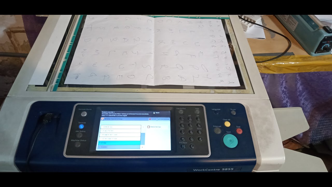 A3 to A3 size page copy setting xerox 5855 photocopier machine
