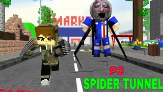 PARTY CRAFT: FLASH BECOMES A GRANNY SPIDER | HORROR TUNNEL PART 2 screenshot 4