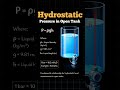 Hydrostatic Pressure Explained| Pressure in Open Tank (P=ρgh) Simple Explanation #shorts #pressure