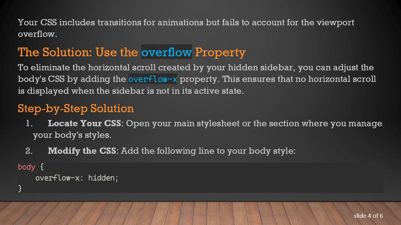 Solving the Hidden Sidebar Issue: Expand Your Viewport with overflow