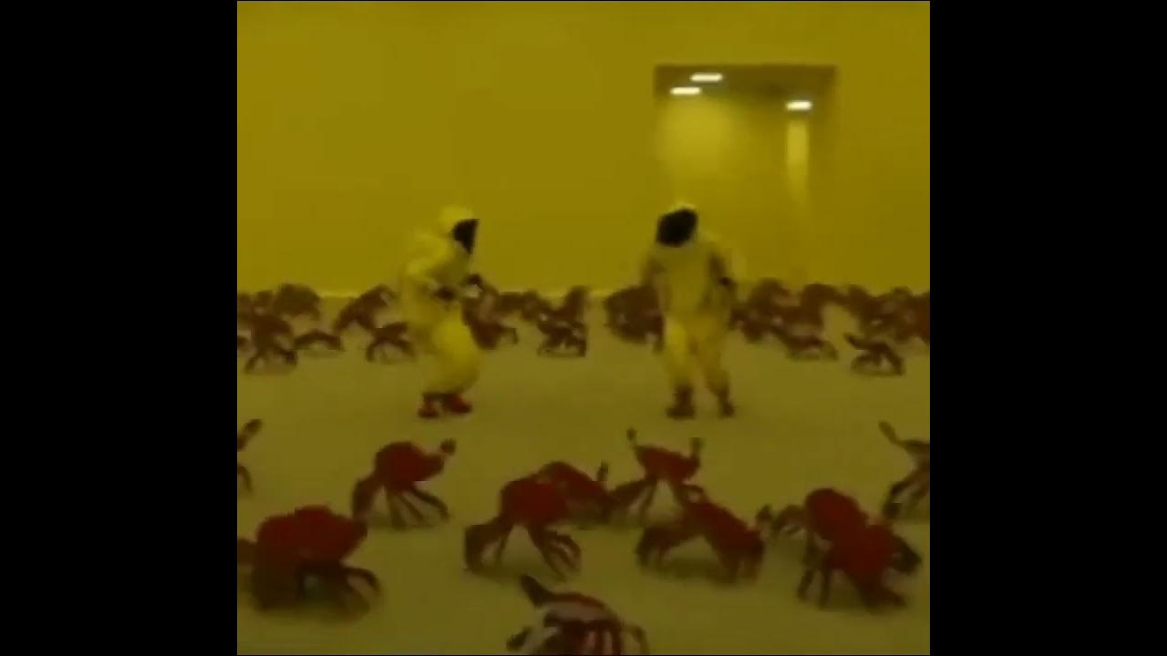 hazmat guy and bacteria dancing in backrooms with 2010 Fifa world cup