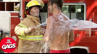 Firefighter Needs Help Scrubbing | Just For Laughs Gags