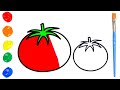 How to Draw Tomatoes-Learn Vegetables for Kids / Рисуем Помидор / Bolalar Uchun Pomidor rasm chizish