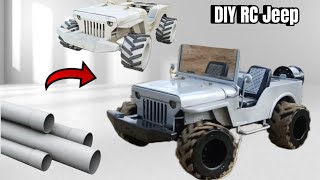 घर पर बनाएं Mini RC Jeep . DIY RC Jeep at home with pvc pipe sheet ll part-3 ll.A.J MODEL MAKER