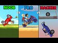 Hill climb racing 2  noob vs pro vs hacker part 2