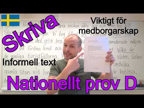 Skriva, nationellt prov D (informell text, viktigt för medborgarskap) SFI