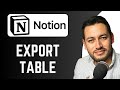How To Export Table in Notion | export database table | Notion Tutorial