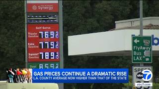 Gas prices continue dramatic rise as L.A. County average now higher than state of California