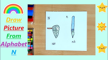 Draw picture from alphabet N | Draw Net from Capital N | Draw Nib from Small n