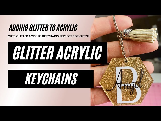 ACRYLIC KEYCHAIN WITH GLITTER 