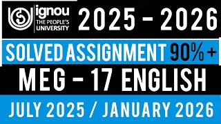 MEG 17 SOLVED ASSIGNMENT 2025-26 | MEG 17 SOLVED ASSIGNMENT 2025-26 IN ENGLISH | MEG 17 ASSIGNMENT