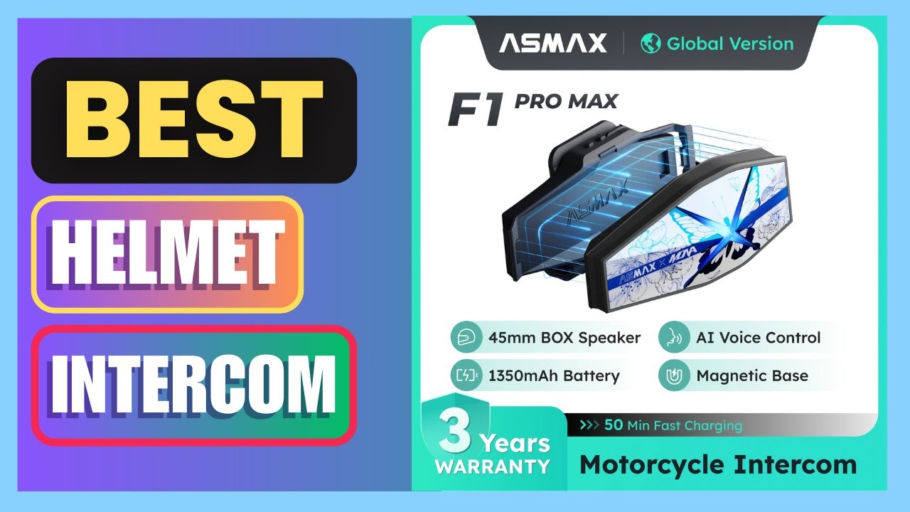 Best ASMAX F1 PRO MAX Motorcycle Bluetooth