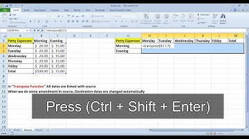 Change Horizontal Data to Vertical in Excel || Transpose Function