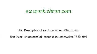 Consumer Underwriter Job Description