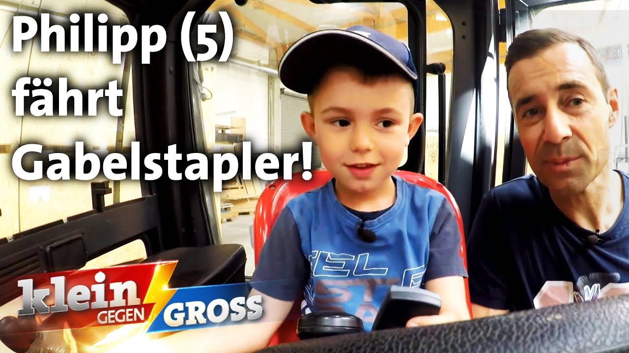 Baut Kai einen Unfall? Fünfjähriger fährt Gabelstapler wie ein Profi | Klein gegen Groß