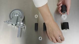 Expanding stem caster installation