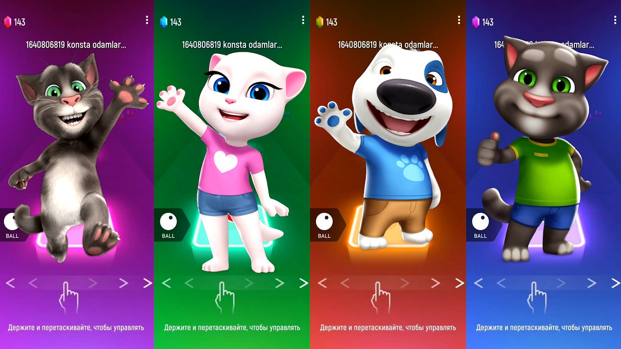 Tiles Hop Talking Tom & Friends Dance Challenge Funny Music Battle Tiles Hop EDM Rush!