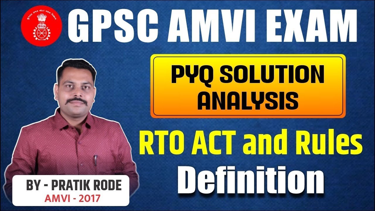 🔥GPSC AMVI Exam 2024: Live PYQ Solution Analysis on RTO Acts & Rules ...