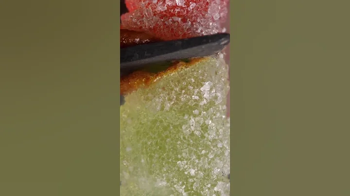 Gummy worm Candy and hot knife Reverse - close up asmr #shorts #recommended #satisfying