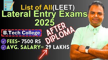 List of LEET Entrance Exams in India 2025, State Wise LEET Entrance Exam Starting Date 2025