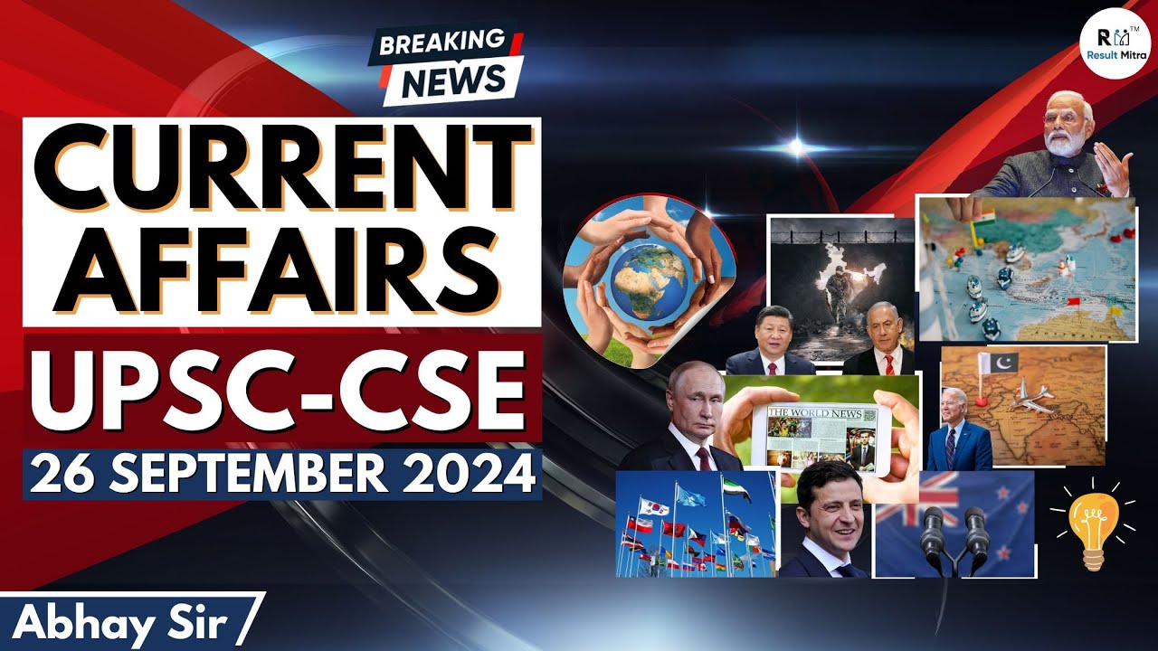 Daily Current Affairs | 26 September 2024 | News Analysis for IAS/PCS ...
