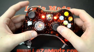 Red Splatter Glowing LED Custom Controller | LaZa Modz
