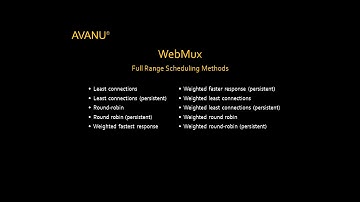 Application Delivery Network Load Balancing - AVANU WebMux Configuration Overview