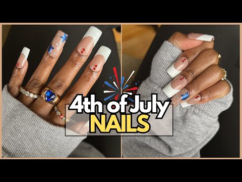 Easy DIY 4th of July Nails! | Gel nails at home