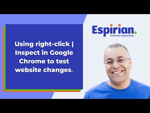 Using right-click | Inspect in Google Chrome to test changes on your website