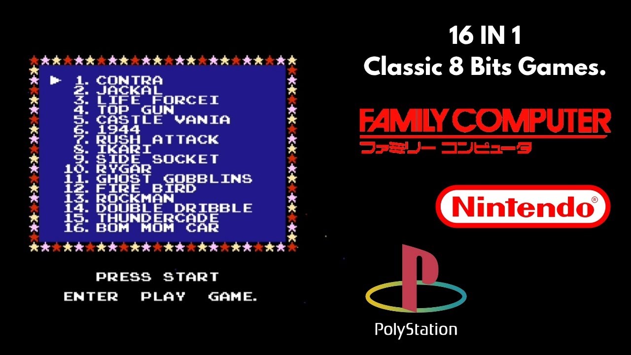 NES Playing 16 In 1 : Playing 16 Nintendo Classic 8 Bits Games (Nes, Famicom, Poly Station)