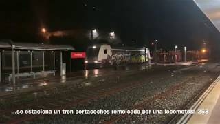 Tren portacoches en Torrelavega (Cantabria)