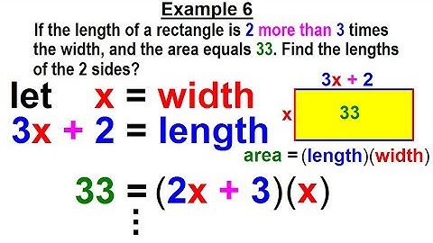 Algebra - Ch. 9: Solving Word Problems with Factoring (6 of 17) Example 6