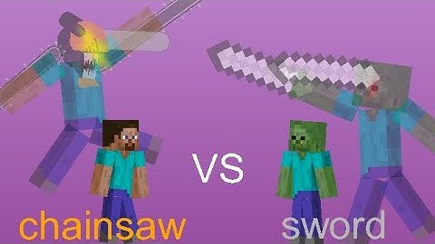 Chainsaw steve vs zombie Swordsman   sticknodes animation