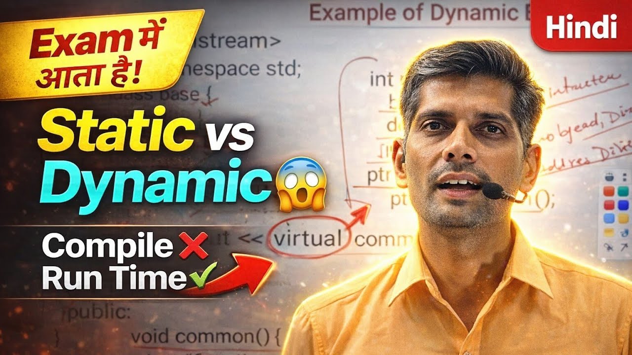 C++ OOPs: Static और Dynamic Binding Easy Explanation with Examples #cpp ...