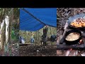 Acampando, pescando e entretanto chuva e desafios pra pegar os peixes