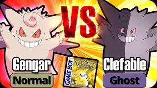 Which beats Pokemon Yellow faster?  Normal-type Gengar VS Ghost/Poison Clefable