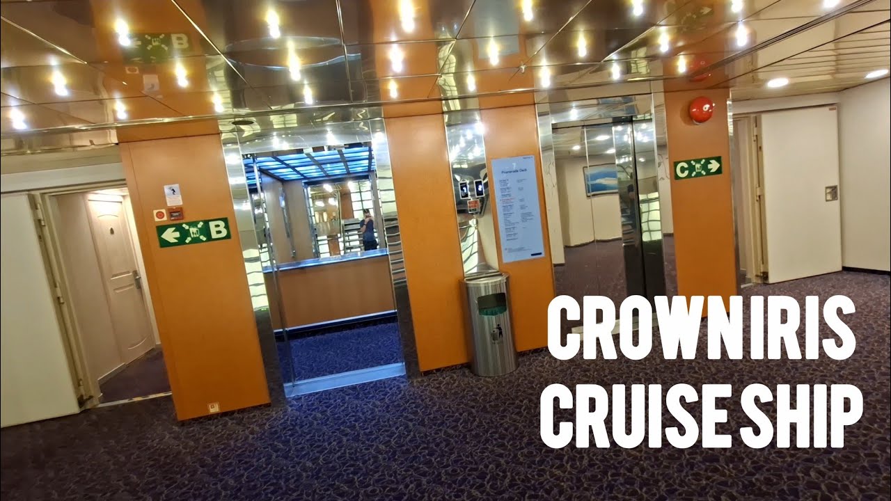 Crown Iris Cruise Ship - Mano Cruise: 6x Old 1990s Traction Elevators