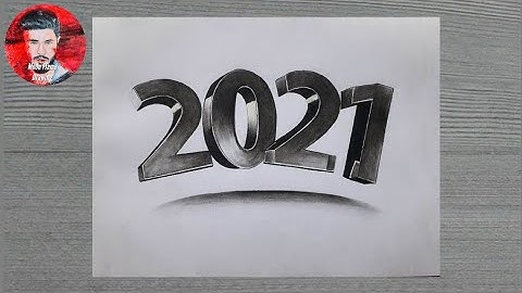 How to draw 2021, 3D Drawing Trick art on Paper || New Year Drawing Step by step || 3D  Drawing