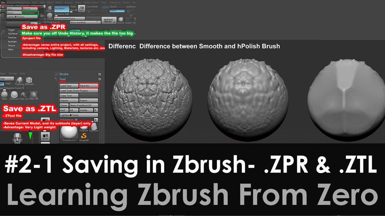 how to save models properly in zbrush