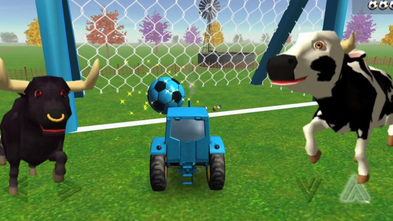 Pollito Pio, El Toro y los Animales Jugando fútebol com El Tractor/ Tractor VS Dancing Animals