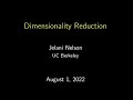 Jelani Nelson - UC Berkeley - Dimensionality Reduction II Slides