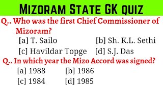 20 GK Question and Answer about Mizoram | Mizoram state quiz | Indian State quiz | Mizoram Exam GK screenshot 3