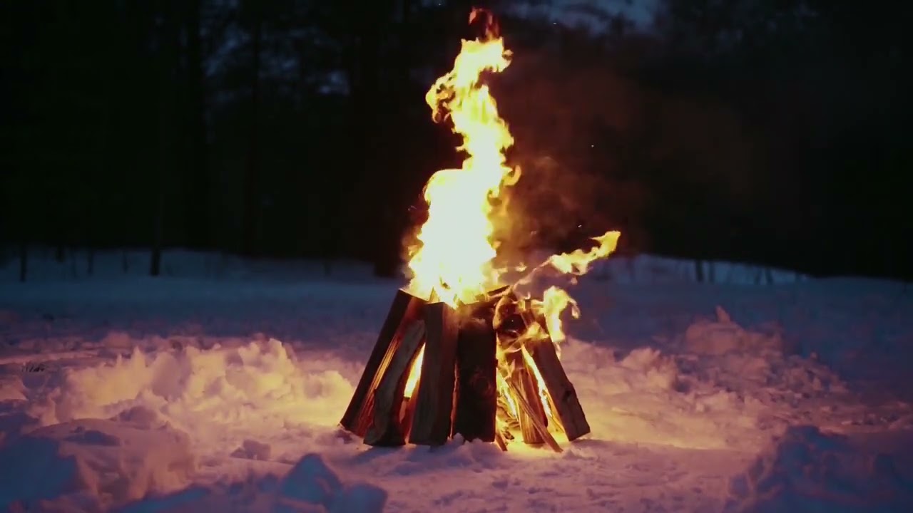 🔥 Entspannendes Lagerfeuer mit brennenden Holzscheiten & knisternden Feuergeräuschen zum Stressabbau