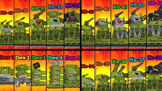 Evolution of Hybrids KV-34 vs KV-44 vs KV-50 vs KV-54 vs Dora - Cartoons about tanks