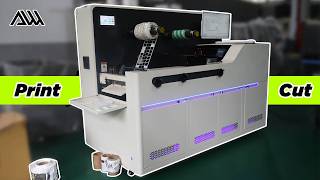H: V: It does everything, Print, Laminate, Cut, Trim, Slit, Roll to Sheet.