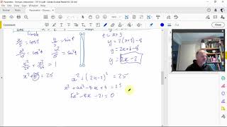 Parametric - Hyperbola, Domain, intersection - 15F