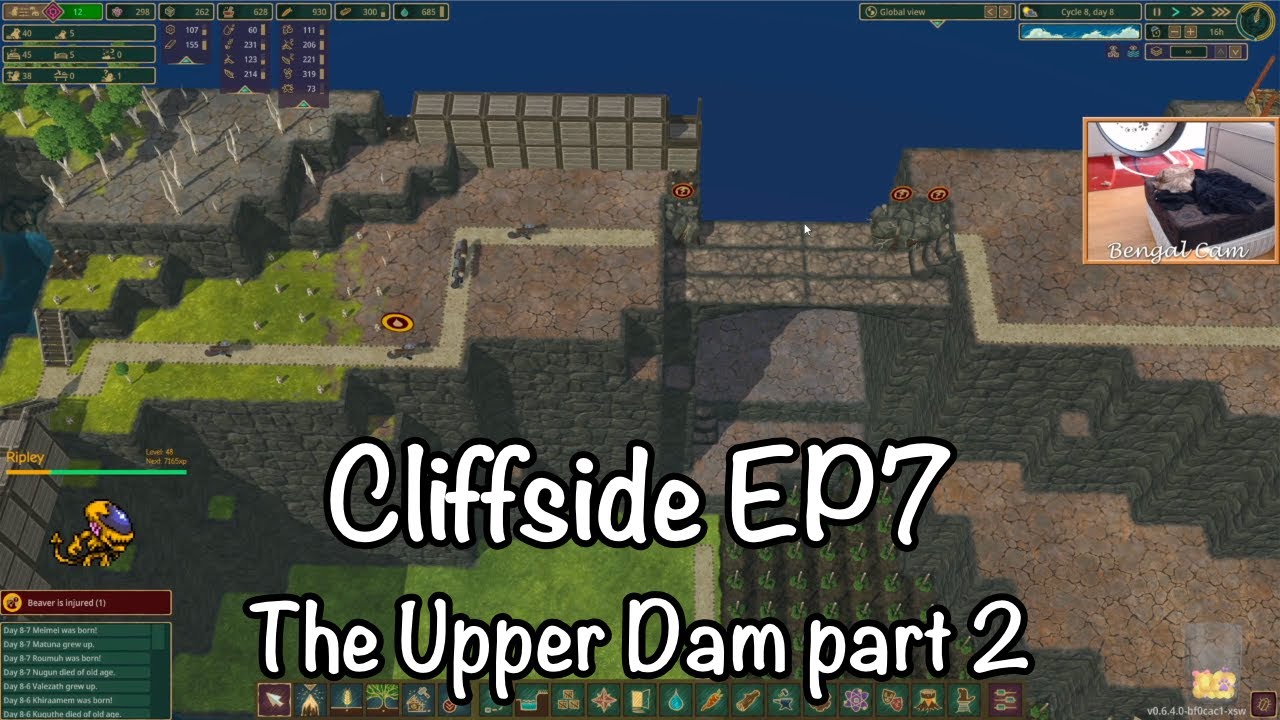 Cliffside ep7: Expanding the Upper Dam and building aqueduct base ...
