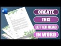 Create this FLORAL LETTERHEAD in Word | SIMPLE TUTORIAL