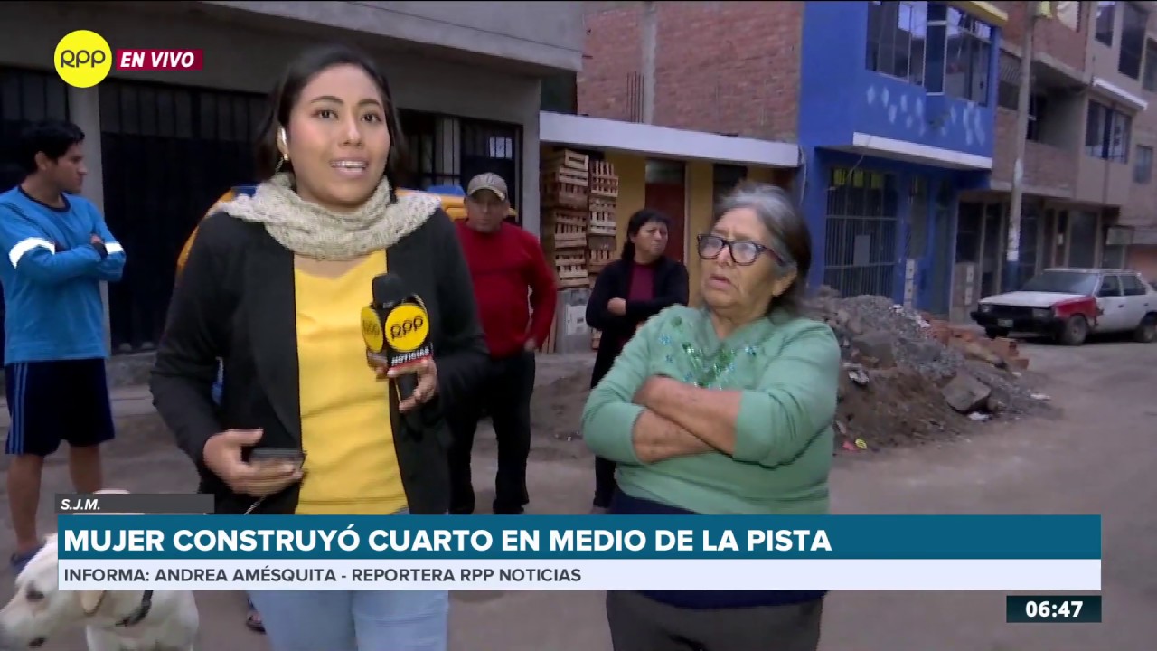 Señora construyó un cuarto en medio de la pista en San Juan de Miraflores con permiso de los vecinos