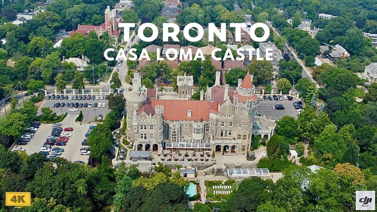 Flying Over Casa Loma Castle, Toronto 🇨🇦 [4K Drone Video] | DJI Mini 2